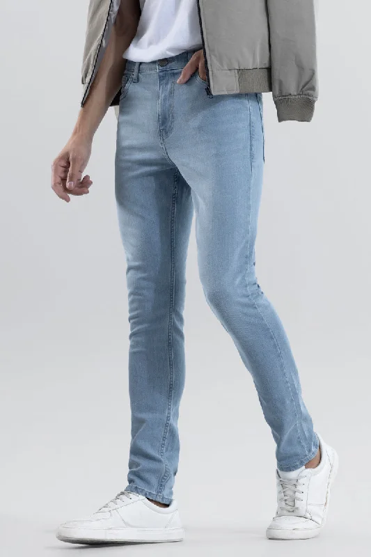 A-line Skirt Jeans for Grace -Wispy Sky Blue Slim Fit Jeans