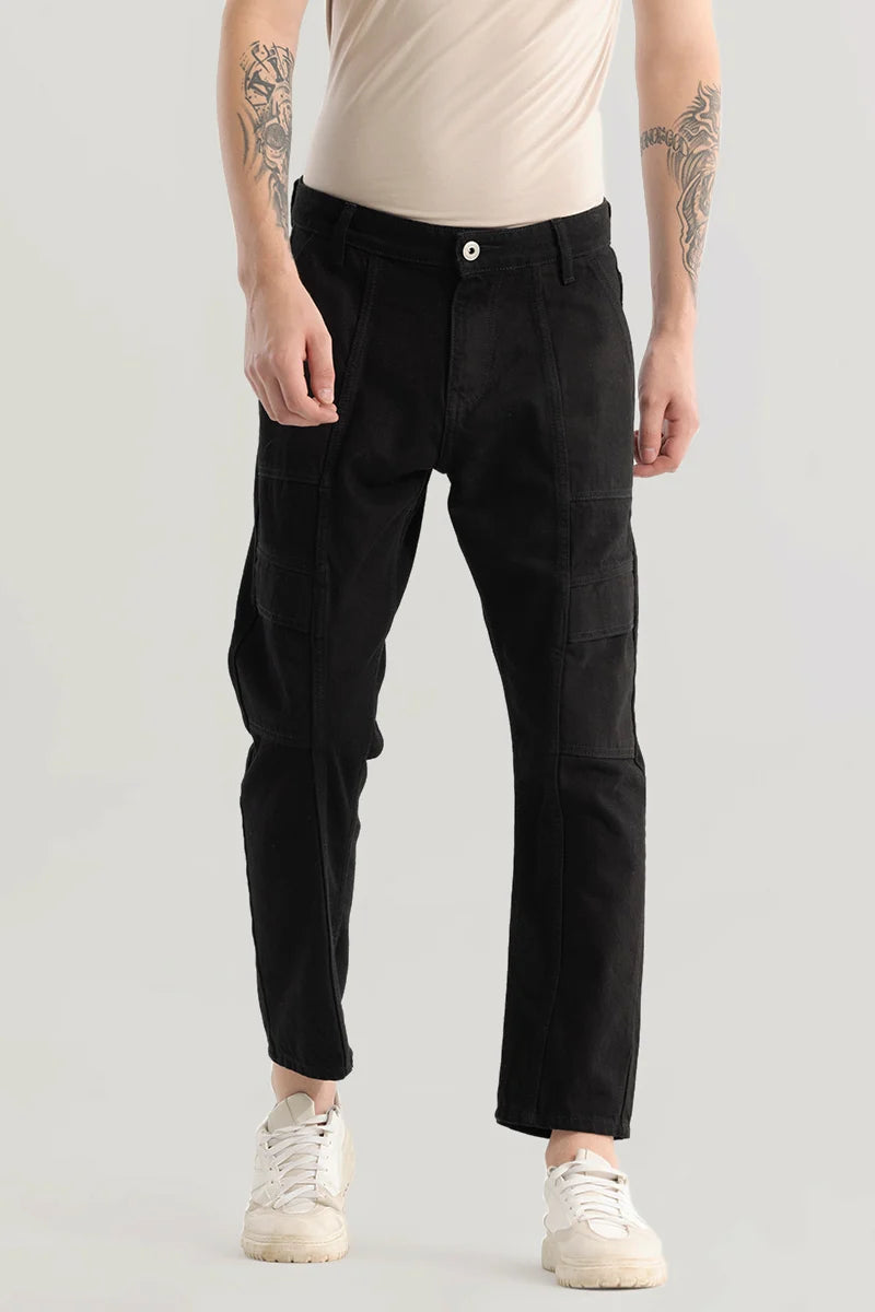 Organic Jeans for Natural -Cargotic Black Baggy Fit Jeans