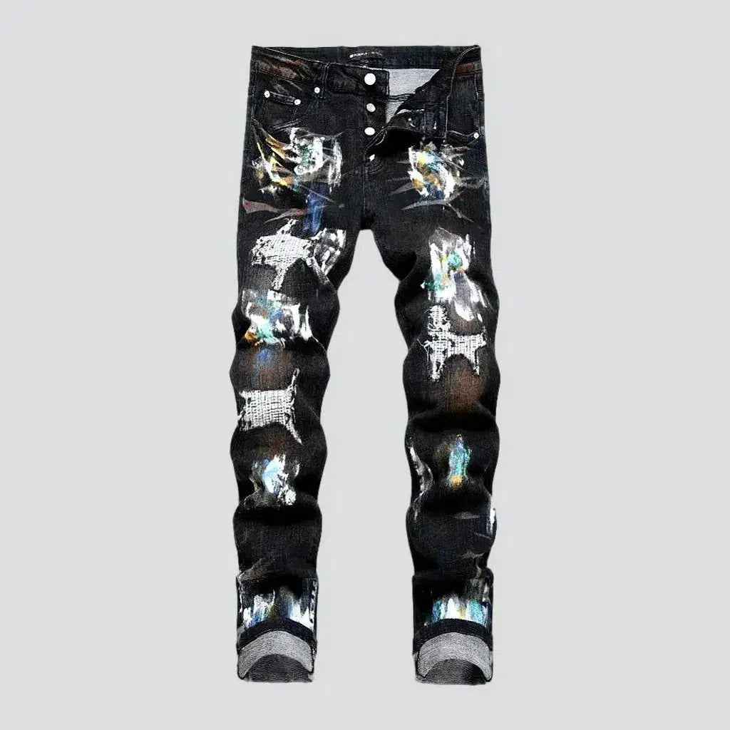 Mom Jeans for Vintage Appeal -Painted men's jeans