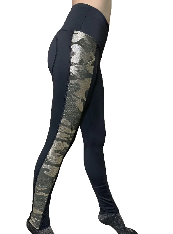 Designer tight trousers for women with unique stitching and high-fashion appeal -Artemis Camo Eco-Techflex Leggings