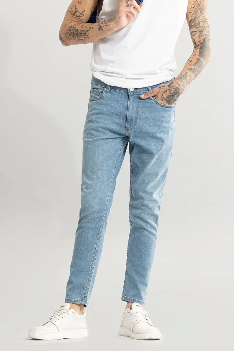 Weekend Jeans for Lazy -Ripple Light Blue Skinny Jeans