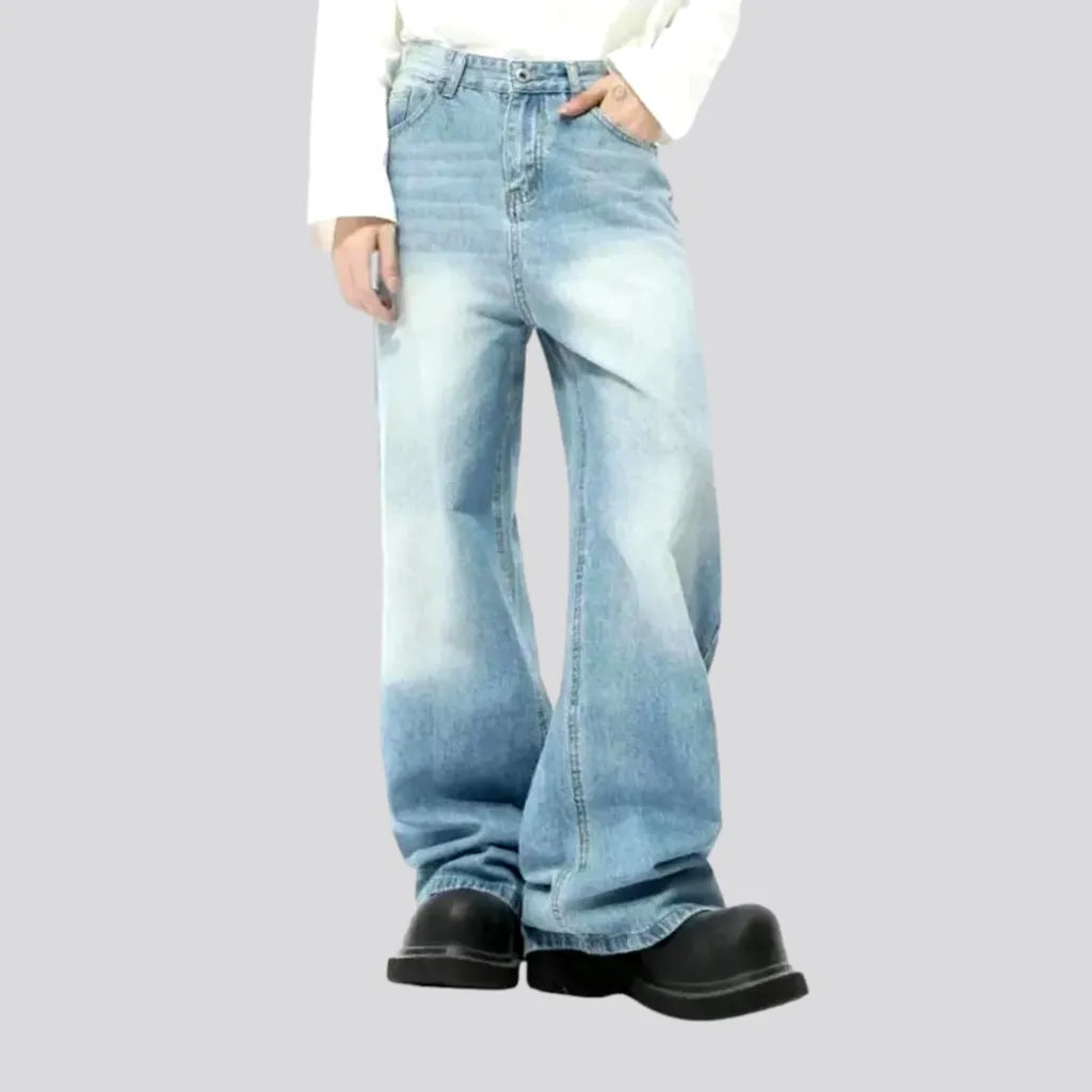 Stretch Jeans for Flexibility -Baggy mid-waist 90s style men's jeans