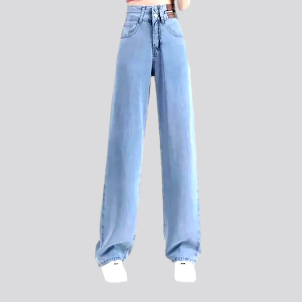 Cropped Jeans for Summer Look -Floor-length stonewashed jeans