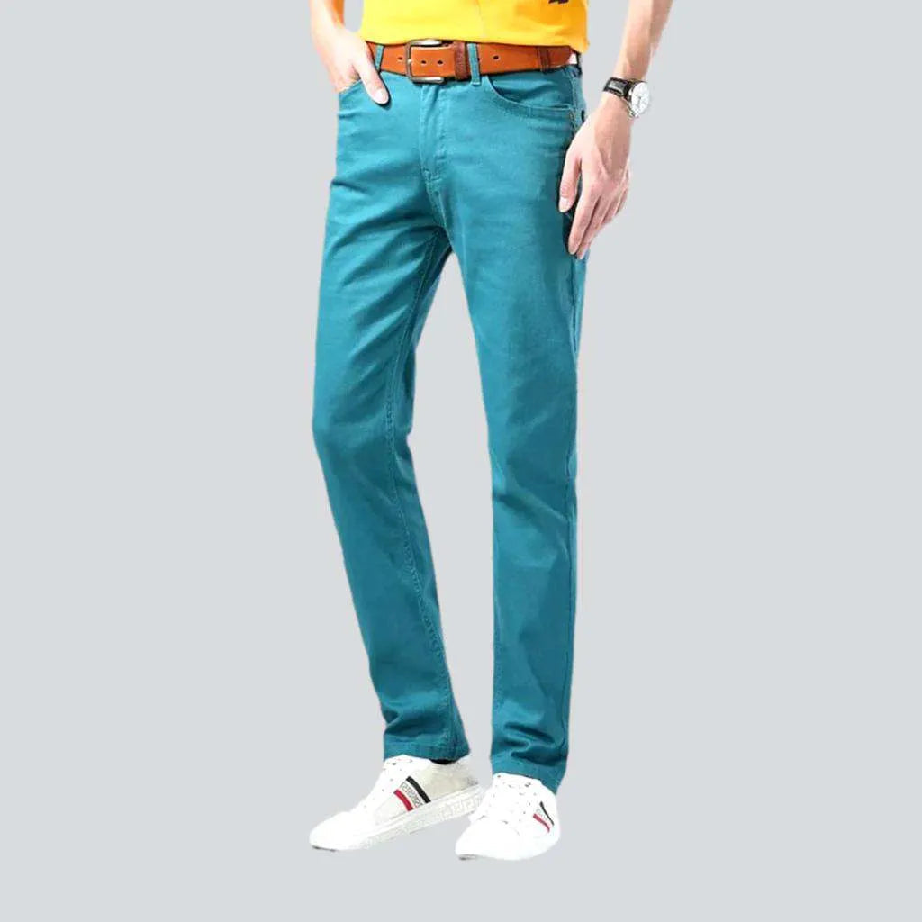 Patchwork Jeans for Bohemian -Bright color men's slim jeans