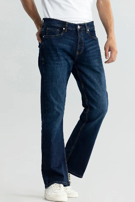 Dark Wash Jeans for Elegance -Delta Dark Blue Bootcut Jeans