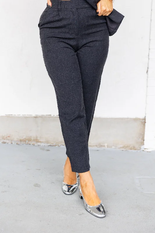 Stretch denim pants for curvy figure flattery -GRACIE SLIM PANTS