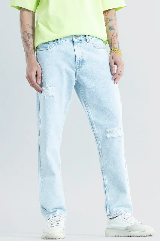 Flare Jeans for Retro Vibe -Refined Light Blue Relaxed Fit Jeans