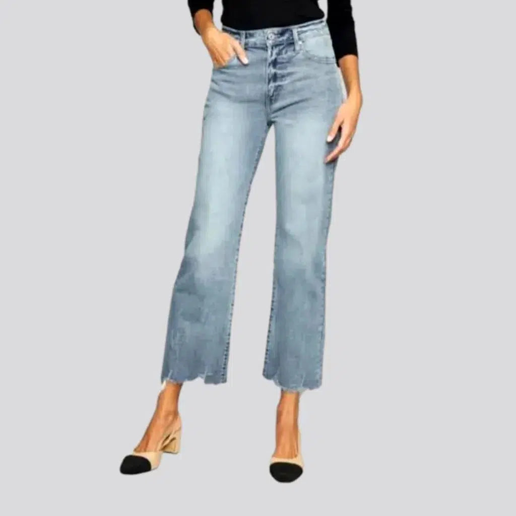 Birthday Jeans for Celebration -Cropped raw-hem jeans
 for women