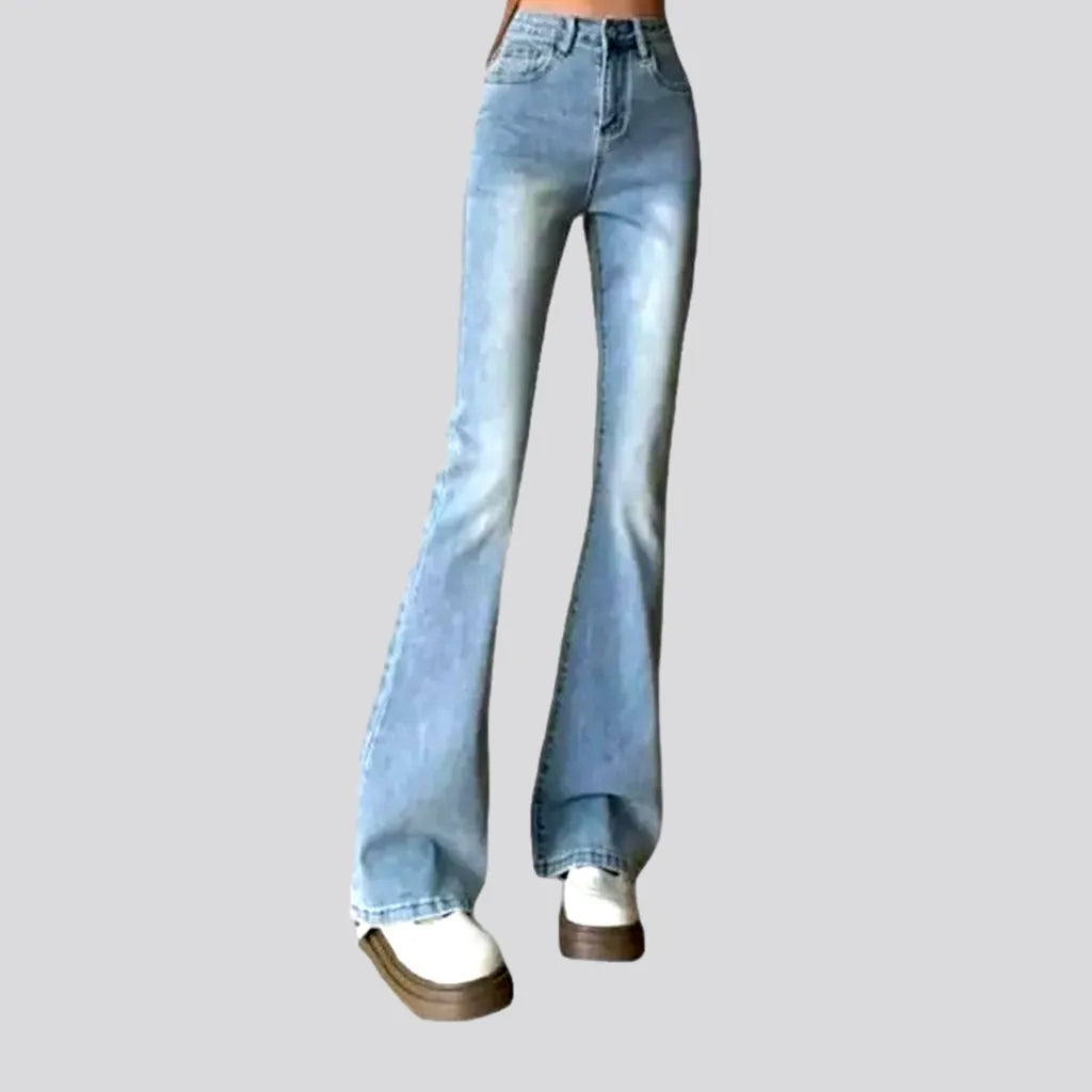 Colored Jeans for Variety -Bootcut sanded jeans for women