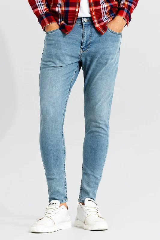 Decorated Back Pocket Jeans for Style -Theodore Blue Skinny Jeans