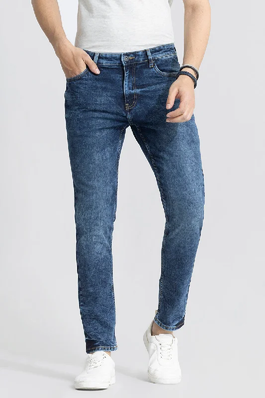 Business Jeans for Dressy -Asmodeus Washed Blue Skinny Fit Jeans