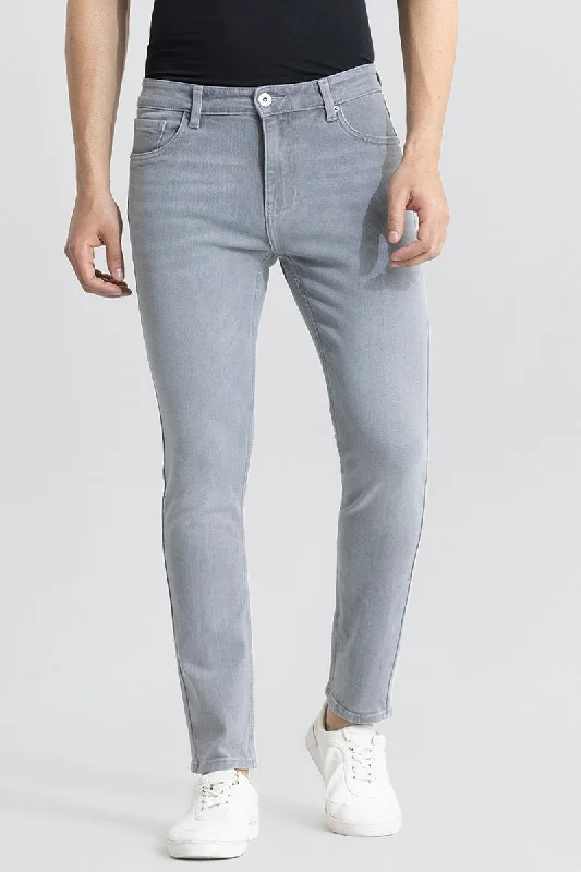 Flare Jeans for Retro Vibe -Claude Koala Grey Skinny Fit Jeans