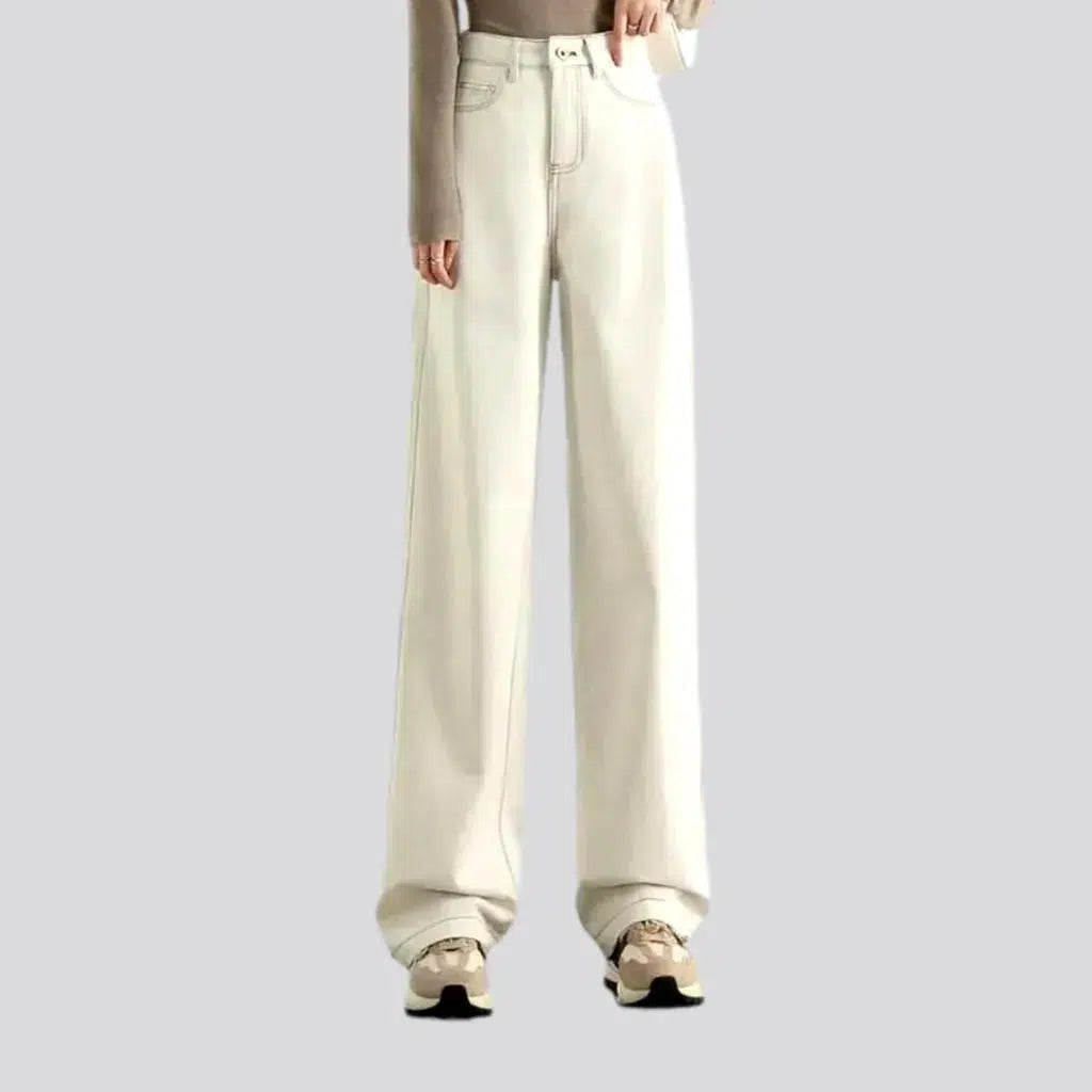 Business Jeans for Dressy -Monochrome women's white jeans