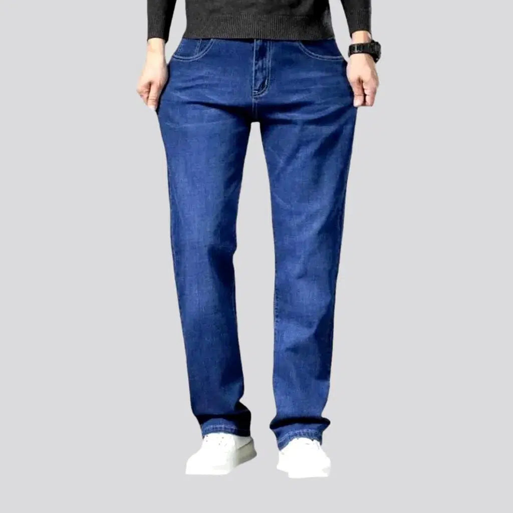 Shopping Jeans for Convenient -Stretchy men's mid-waist jeans