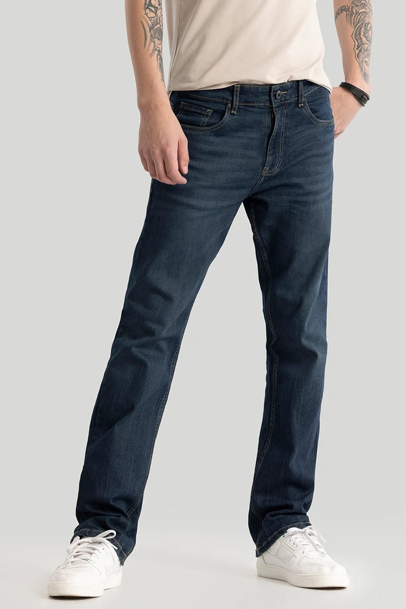 Hiking Jeans for Trail -Kari Spruce Blue Straight Fit Jeans