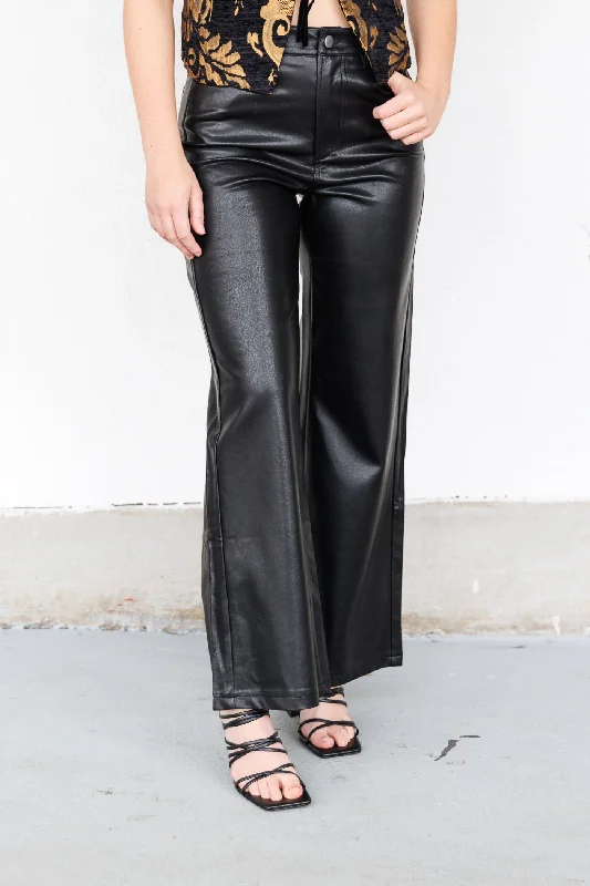 Stylish leather pants for edgy night looks -LILY LEATHER PANTS