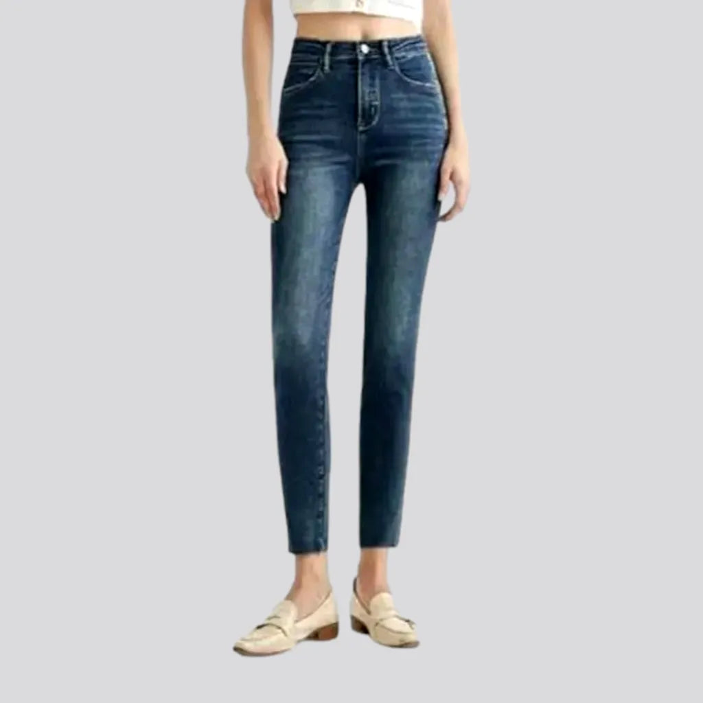 Recycled Jeans for Green -Sanded women's skinny jeans