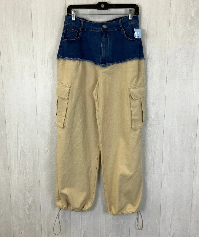 Stylish flare pants for retro party looks -Pants Cargo & Utility By Davi & Dani In Tan, Size: L