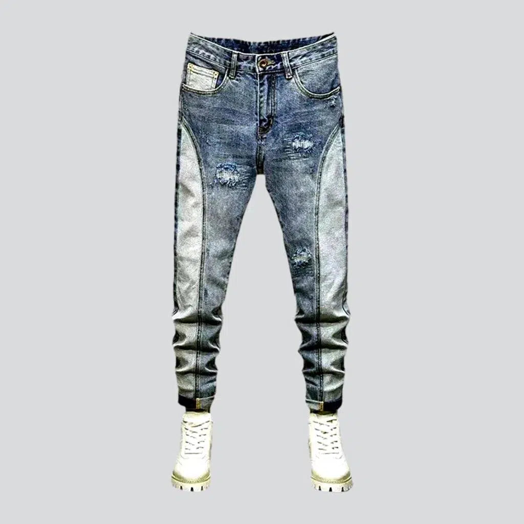 Designer Jeans for Luxury -Slim men's whiskered jeans