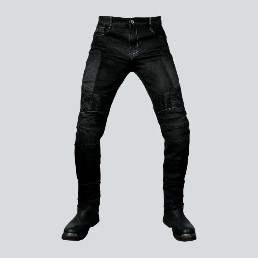 Capri Jeans for Beach Style -Stonewashed men's motorcycle jeans