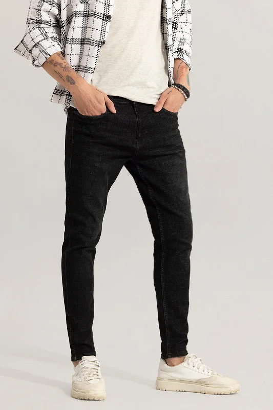 Fringed Jeans for Western -Osprey Jet Black Skinny Fit Jeans