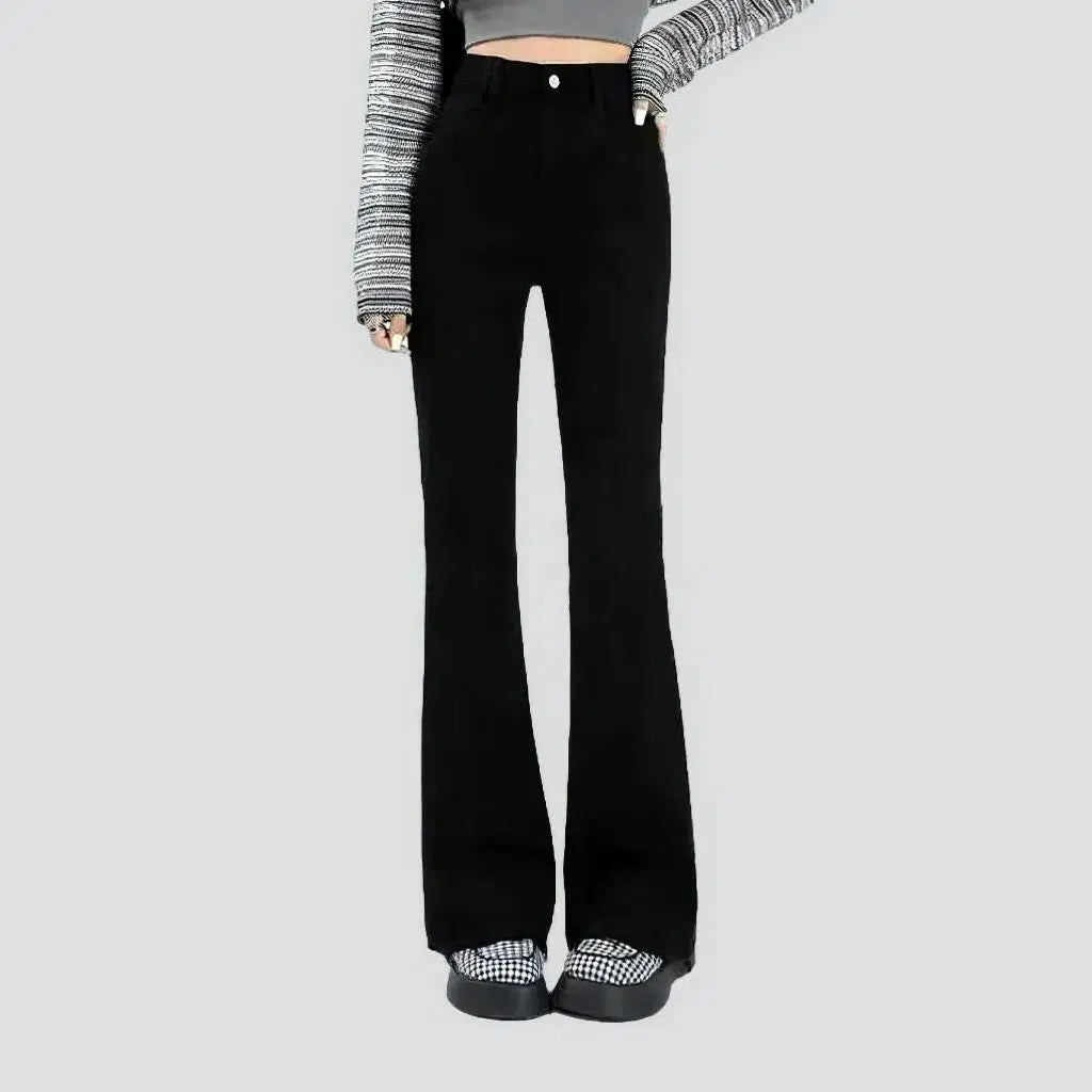 Flare Jeans for Retro Vibe -Monochrome women's street jeans