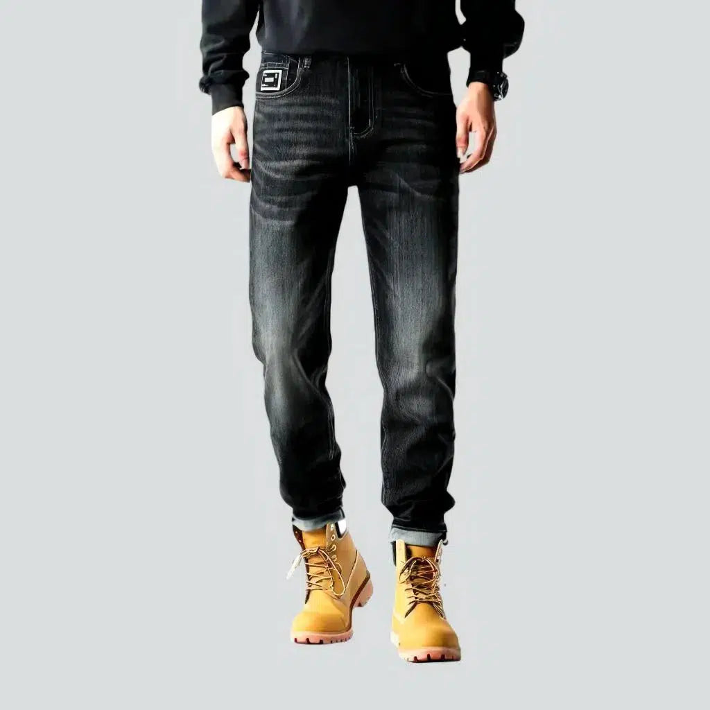 Branded Jeans for Quality -Black men's tapered jeans