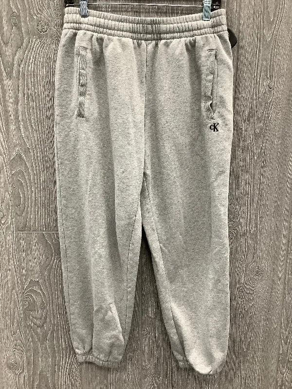 Eco-friendly hemp pants for sustainable clothing choices -Pants Lounge By Calvin Klein In Grey, Size: M