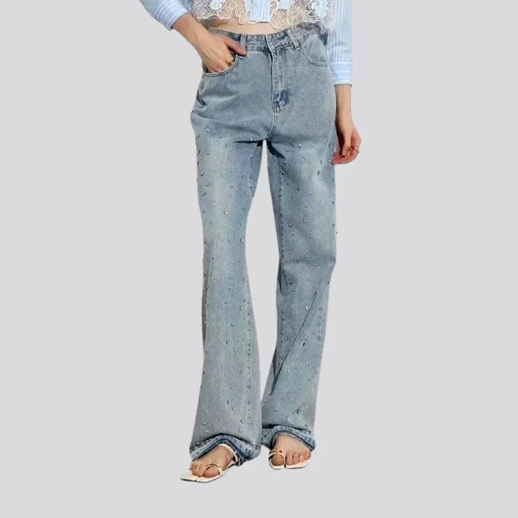 Bootcut Jeans for Flattering -High waisted embellished women's jeans