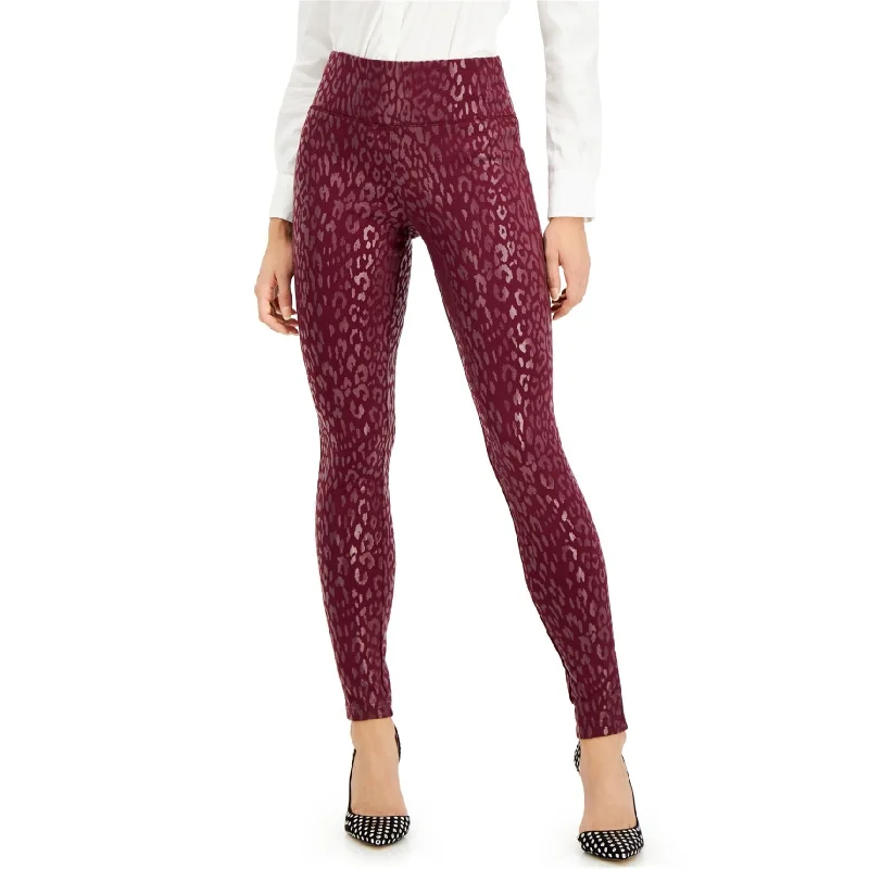 Tight trousers for women with leather accents and modern, bold design -I-N-C Womens Leopard Print Casual Leggings