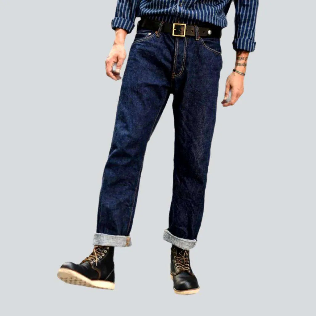 Fringed Jeans for Western -Raw selvedge jeans
 for men