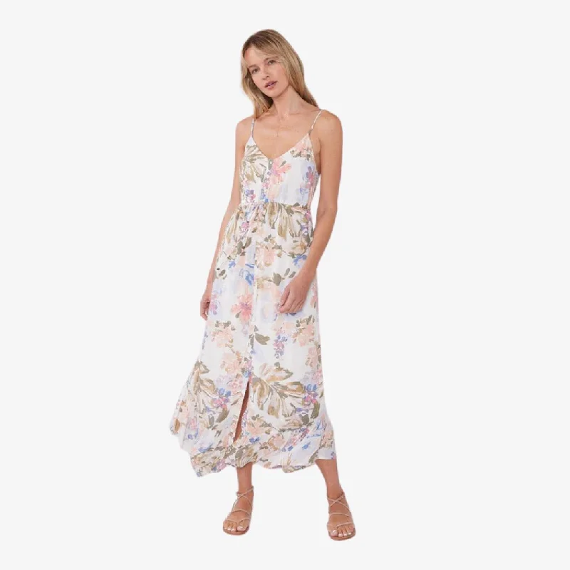 Sheath Dresses for Sophisticated -Dasha Floral Midi Dress (Off White + Periwinkle)