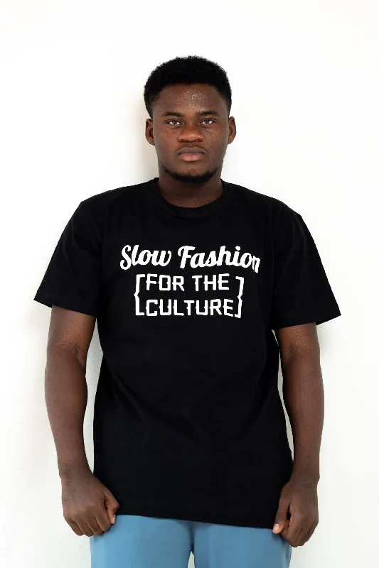 Henley Shirts for Relaxed -For The Culture Black Short Sleeve T-Shirt