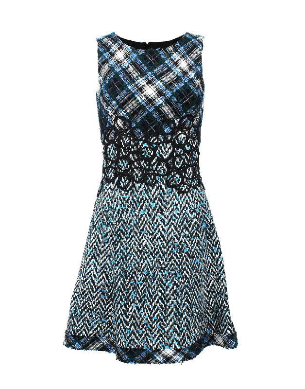 Contemporary Dresses for Fashion -Tweed Top Print Dress