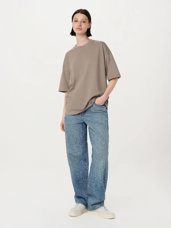 Cocktail Blouses for Event -The Loose T-Shirt in Taupe