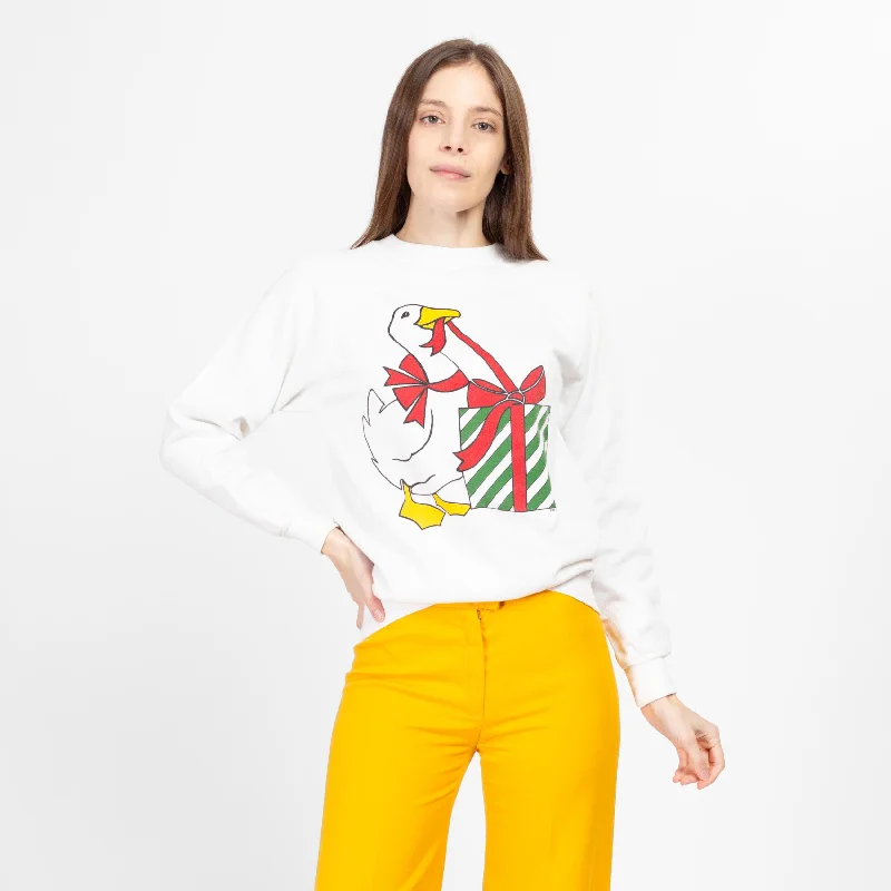 Casual Blouses for Everyday -Small 80s Christmas Goose Sweatshirt