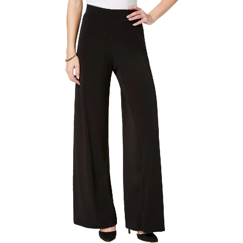 Tight business trousers for men with sharp, professional cut for office wear -NY Collection Womens Petites Office Mid-Rise Palazzo Pants