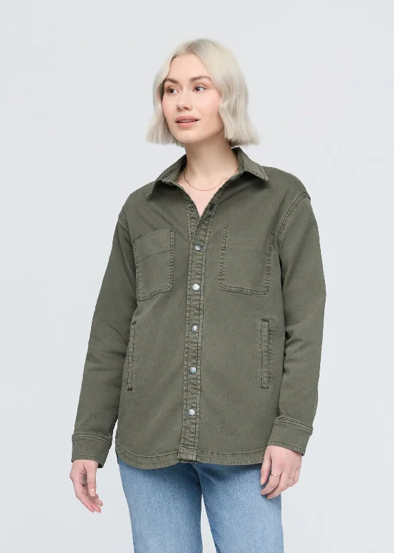 Crop Blouses for Youthful -LuxTwill Overshirt -  Thyme