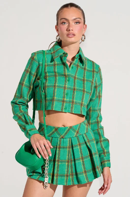 Pleated Blouses for Texture -LUCKY GIRL BUTTON DOWN SHIRT