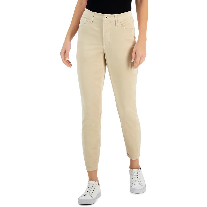 Stretch-fit tight trousers for women with all-over fit and body-hugging silhouette -Tommy Hilfiger Womens Tribeca Corduroy Cropped Skinny Pants