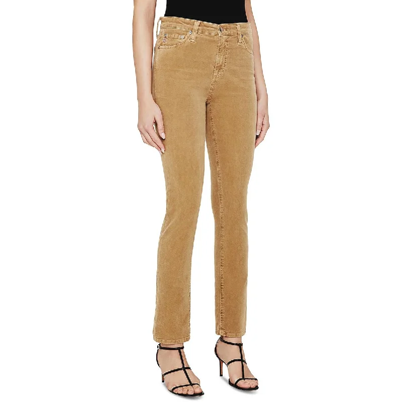 Tight fit trousers for women with ankle-length design and modern appeal -Adriano Goldschmied Womens Mari Corduroy High Rise Straight Leg Pants