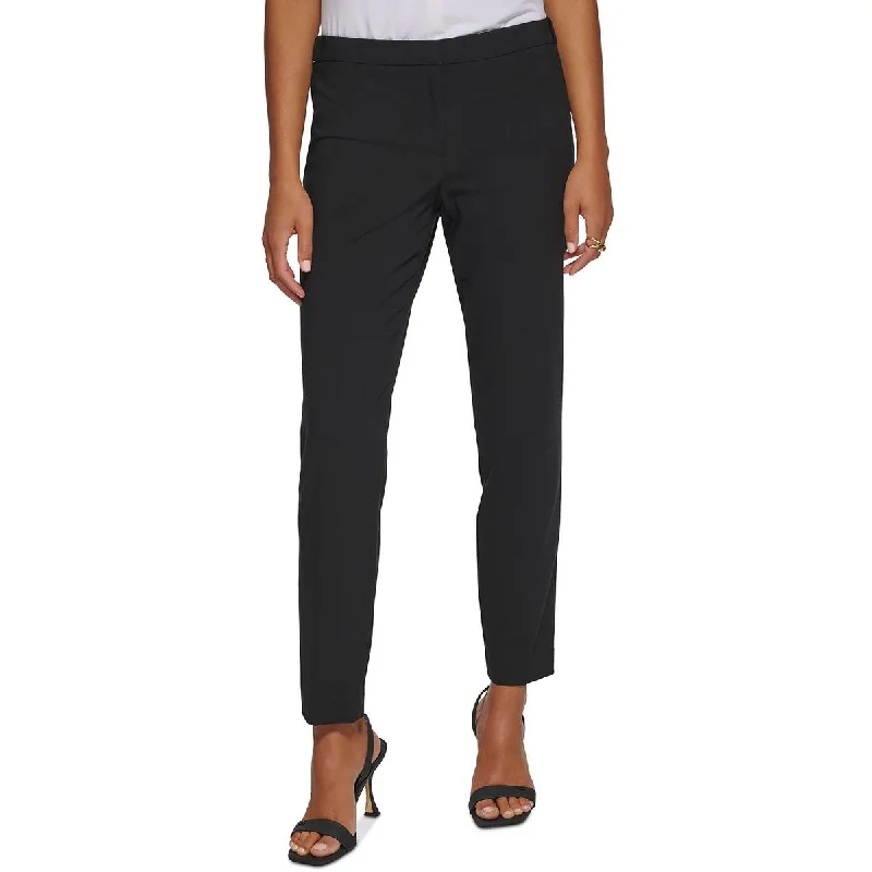 High-waisted tight trousers for women with elastic waistband for added comfort -Calvin Klein Womens Highline Woven Tapered Ankle Pants