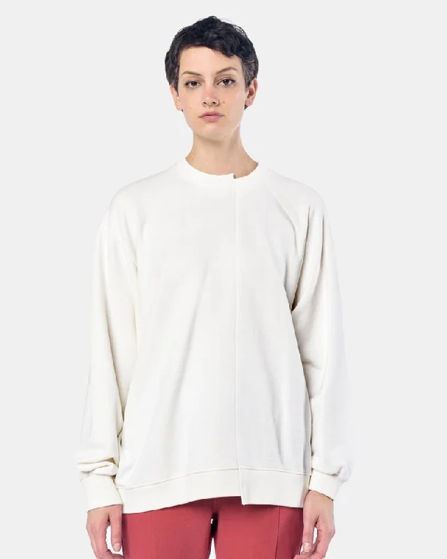 Chambray Shirts for Soft -French Terry Drop Raglan Sweatshirt in White