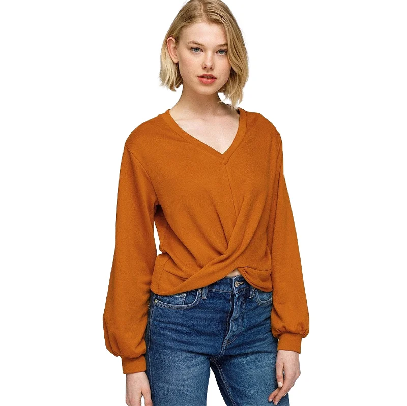 Ruffled Blouses for Girly -Women's V-Neck Wrap Front Sweatshirt