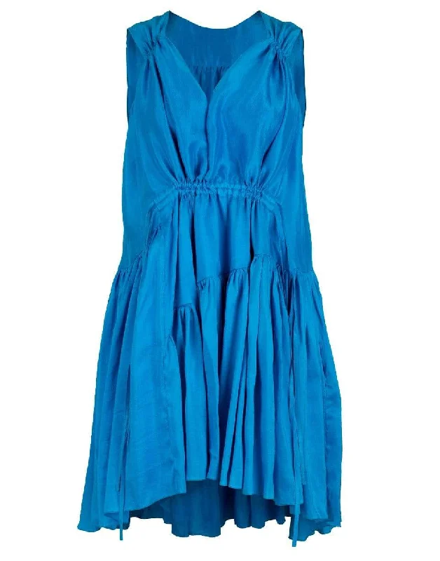 Valentine's Day Dresses for Romance -Nella Raw Silk Lagoon Dress