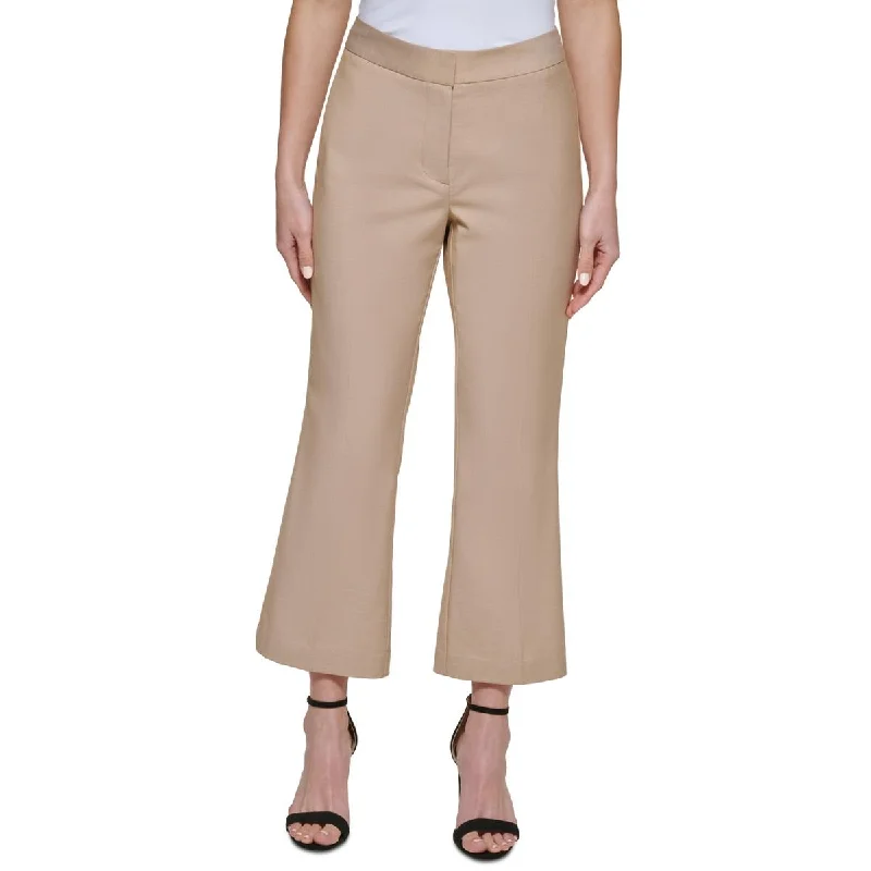 Tailored tight trousers for men with sharp crease and polished look -DKNY Womens Woven Flare Ankle Pants