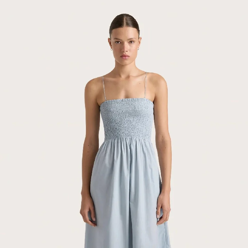 Short-sleeved Dresses for Summer -Tergu Maxi Dress (Sky Blue)