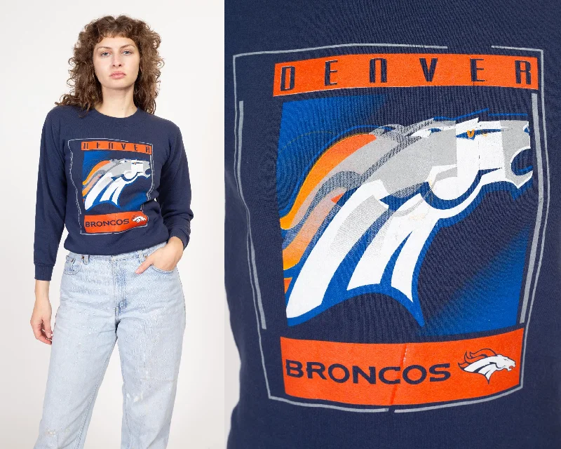 Yellow Blouses for Bright -XS 90s Denver Broncos NFL Sweatshirt