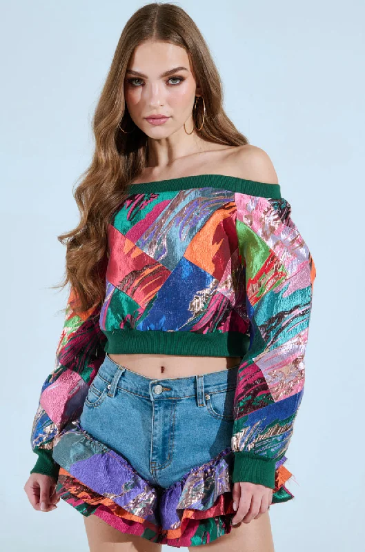 Sleeveless Blouses for Coolness -LIFE IS BUT A DREAM OFF THE SHOULDER SWEATSHIRT