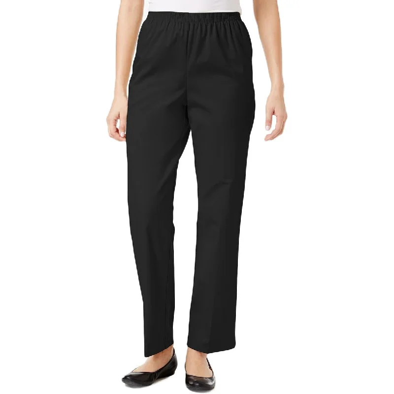 Bold patterned tight trousers for women with geometric or floral prints for unique look -Alfred Dunner Womens Classic Office Wear Pants